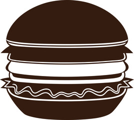 Delicious cartoon hamburger and sweet dessert illustration