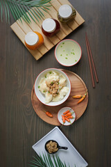 TRADITIONAL FOOD BOILED DUMPLINGS OR PANGSIT REBUS