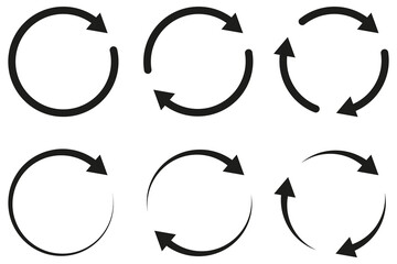 Circular arrows, cycle, and refresh symbol set