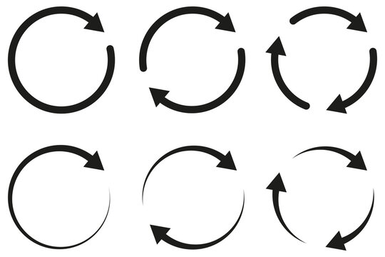 Circular arrows, cycle, and refresh symbol set