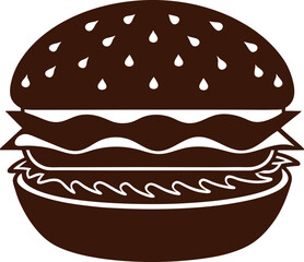Fast food vector illustration of a cheeseburger with lettuce and tomato on a white background