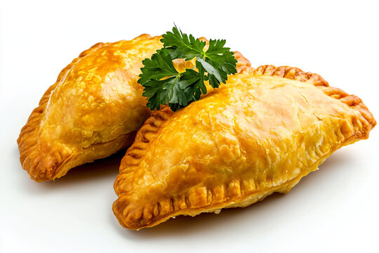 two pastries with parsley on top of them