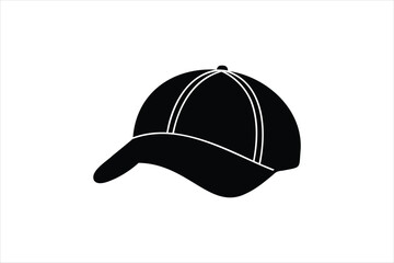 Fototapeta premium Baseball cap silhouette on white background