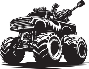 Monster truck silhouette vector art illustration © jobaida