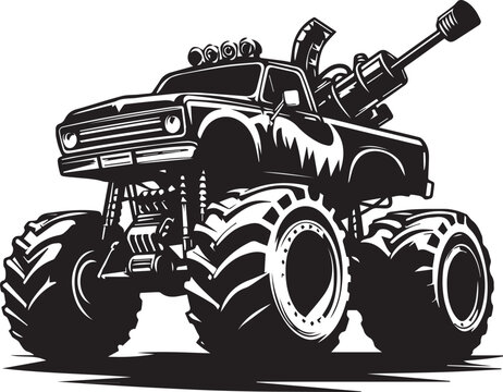 Monster truck silhouette vector art illustration