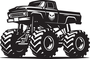 Monster truck silhouette vector art illustration © jobaida