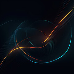 Naklejka premium Futuristic minimalist abstract art with glowing subtle lines, perfect for tech logos, luxury branding, and ultra-HD wall decor