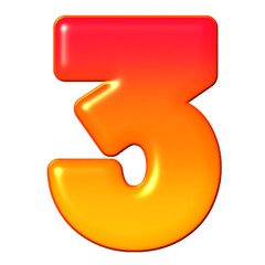 3d colorful number 3