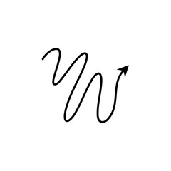 Spiral arrow.  Doodle spiral arrow, hand drawn spring arrow coil icon. Vector illustration