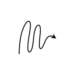 Spiral arrow.  Doodle spiral arrow, hand drawn spring arrow coil icon. Vector illustration