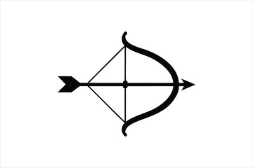 Bow arrows silhouette on white background