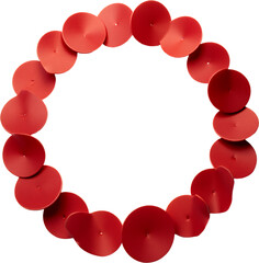 Red Discs Circle Frame, Transparent Background