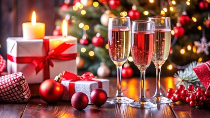 Romantic Event Celebration with Champagne and Gifts