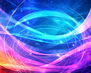 Naklejka premium Abstract Neon Flow Design