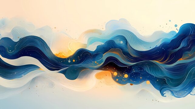 A vibrant and abstract flat illustration celebrating World Tai Chi and Qigong Day, depicting a mesmerizing dance of flowing Tai Chi movements, stylized energy waves, and geometric shapes