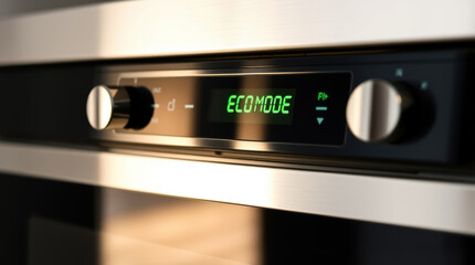 Modern kitchen appliance featuring eco mode setting for energy efficiency