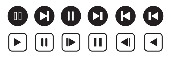 Play pause icon isolated on white background. Multimedia symbol modern, simple, vector, icon for website design, mobile app, ui. Vector Illustration