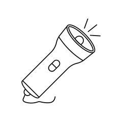 flashlight lineal icon with white background vector stock illustration