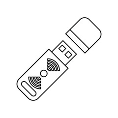 dongle lineal icon with white background vector stock illustration