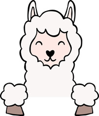 Cute Alpaca Llama Border Frame Decor Frame Character Cartoon Valentine Element