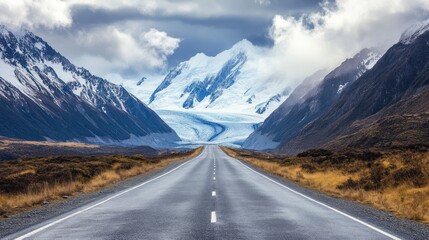 Fototapeta premium Majestic Mountain Road: A Scenic Drive Through the Alps
