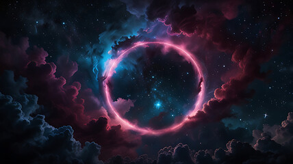 Obraz premium A cosmic scene with swirling dark clouds