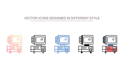 Vintage Computer icon design with white background stock illustration