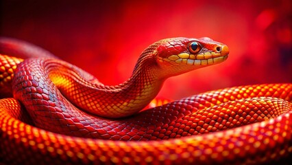 Fototapeta premium 2025 Chinese Zodiac Snake - Bold Red Background Candid Photo