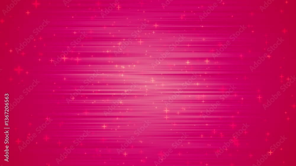Poster twinkle stars are flying around in the red space. 4k motion loopable background.