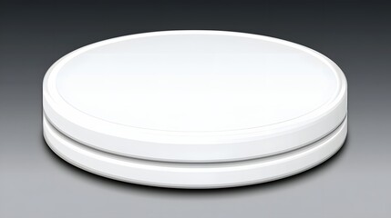 Minimalist Round White Display Platform on Neutral Background in a Studio Setting