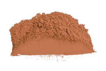 Brown powder isolated on transparent background.