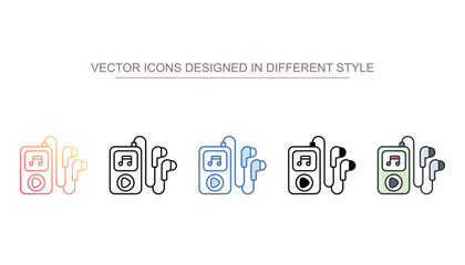 Mp3 Player icon design with white background stock illustration