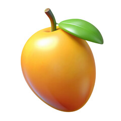 mango fruit 3d render isolated on transparent white background, clipping path