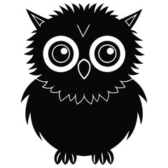 Fototapeta premium a vector illustration of a baby owl on white background..eps