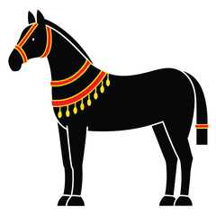 Obraz premium Royal Indian Baraat Horse Silhouette Wedding Theme