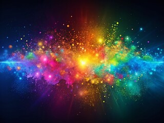 Naklejka premium Abstract Colorful Particle Banner Background Design - Vibrant Energy Stock Photo