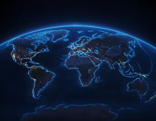 Glowing Earth from Space &ndash; A Futuristic View