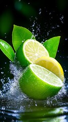 Citrus Fruits in Water Splash