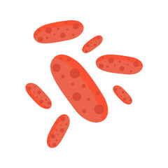 Viruses, germs and bacteria, microorganism types. Illness or disease microscopic cells and infection, microbes and antibodies. Dangerous pathogen, microbiology. Vector illustration