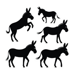Obraz premium Silhouettes of horses and other animals in a vector set