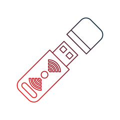 dongle gradient outline icon with white background vector stock illustration