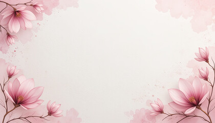 Fototapeta premium Pink Magnolia Bloom Frame Textured Flower Design A Delicate Background Image for Floral Digital Spaces