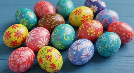 Handful of Decorated Easter Eggs