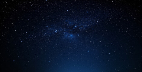 Fototapeta premium Beautiful starry night sky with numerous bright stars on a deep blue background. A peaceful nature landscape conveying serenity and vastness. Ai generative