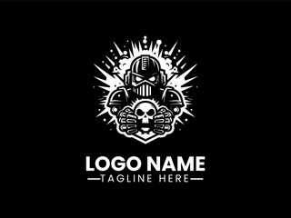 Angry Robot Vector Logo Design, Aggressive Robot Logo 