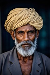 Obraz premium arafed man with a turban and a beard in a suit