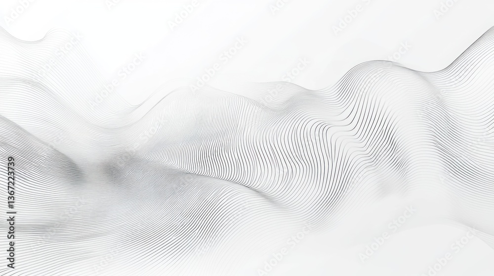 Poster abstract waves background with delicate lines creating a smooth waveform