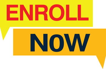 Enroll Now Badge text sign offer tag banner cash price sale register label
