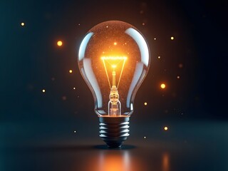 A glowing incandescent lightbulb symbolizing creativity, innovation, and intellectual property. Ideal for World Intellectual Property Day, patents, ideas, and technology advancements.