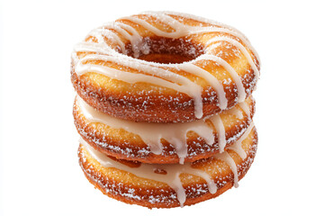 Fototapeta premium a stack of three donuts with icing on top